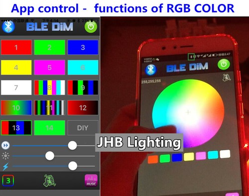 JHB 10"RGB Color Changing LEDs Car Speaker Rings Light with Bluetooth Controller - Picture 4 of 12