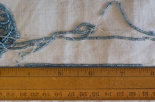 Antique Seed Beads Turquoise Silver Lined, 1920s, 18bpi, 7g - Picture 3 of 6