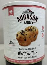 Auguson Farms Blueberry Flavored Muffin Mix 3lb 8oz (Large Can) Long Term Food