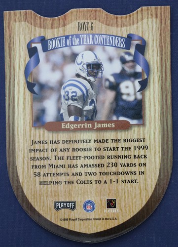 1999 Playoff Contenders SSD ROY Contenders #6 Edgerrin James - Picture 2 of 2