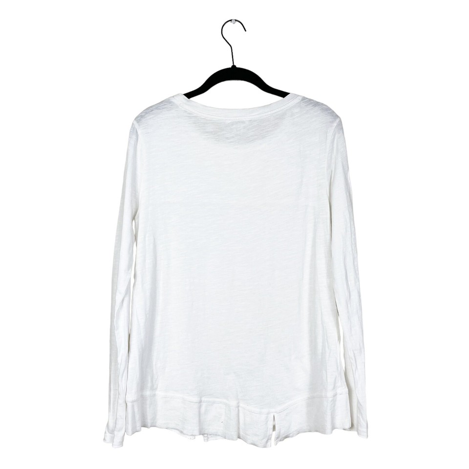 Sundance Catalog Top Women’s Sz XS White Embellished Long Sleeve Round