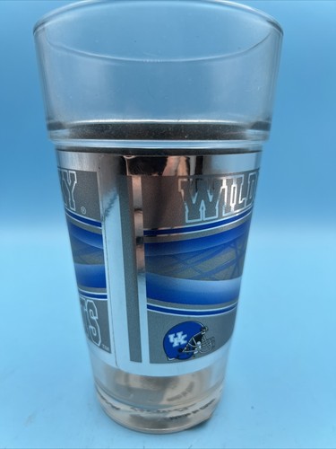 University of Kentucky Wildcats Football Drinking Glass Blue Gray Modern - Picture 4 of 10