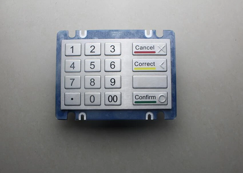 16 Full Travel Button Metal Keys Numeric Keypad For Ticket Machines - Image 2 of 4