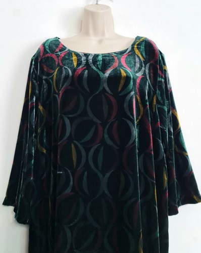 Seasalt Size 22 RRP £130 BNWT Velvet Green Geometric Pattern Evening Shift Dress - Picture 14 of 18