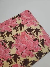 Tina Givens Fabric Annabelle Kiara Floral Pink Brown Cotton Sew Quilt ONE YARD