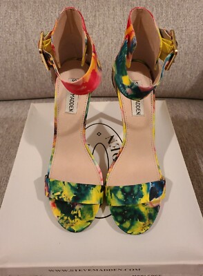 関税なし【Steve Madden】Floral 3D フローラル ヒール サンダル Steve Madden Floral Marlene Stiletto Heels OpenToe Womens