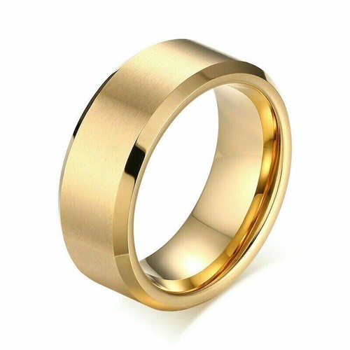 8MM Stainless Steel Ring Band Titanium Black Men's SZ 6 to 12 Wedding Rings Man - Picture 7 of 9