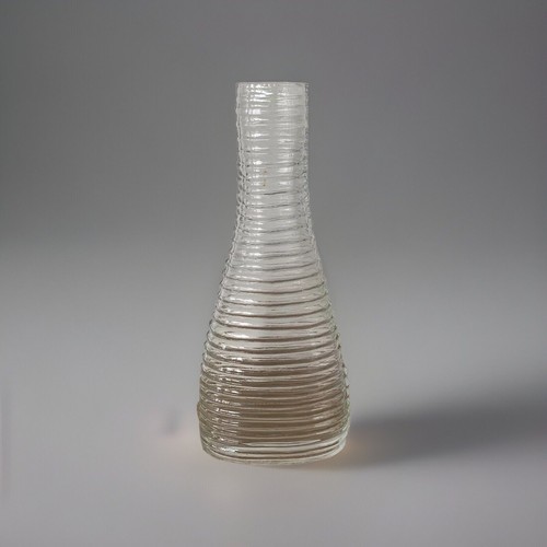 Vase En Verre Transparent Vintage Style Ruche Presse Moulé - Imagen 1 de 15