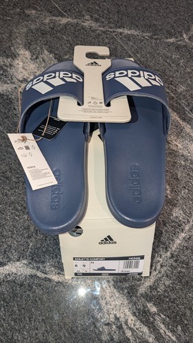 Adidas Adilette Comfort Slides H03616 Unisex Men's Size 8 Women's Size 9 Navy... - Picture 4 of 4