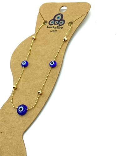 Classic Evil Eye Anklet Bracelet Adjustable Clasp #2498 - Picture 4 of 9