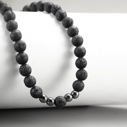 Collar de triple protección vintage para hombre ojo de tigre piedra de obsidiana hematita ojo - Imagen 21 de 26