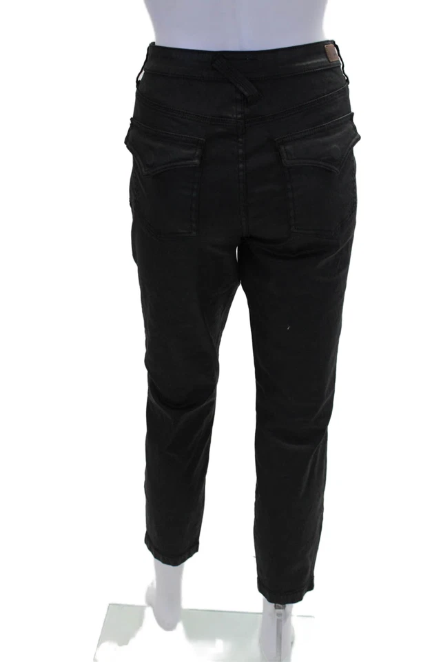 Pantalones de mezclilla cargo Joie para mujer tiro medio pierna ajustada recubiertos de algodón negro talla 30 Foto 3 de 4