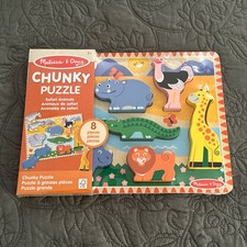 Melissa & Doug Chunky Puzzle Safari Animals Child Toddler Learning Brand New