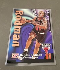 DENNIS RODMAN NBA CARD SKYBOX Z-FORCE 1997-98 HOLO # 91 BULLS PISTONS SPURS