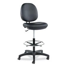 Alera IN4616 Interval 23.93" - 34.53" Faux Leather Swivel Task Stool - Blk New