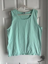 Large Comfrt Colors Mens Tank Top Sleeveless Shirt Turquoise Blue Cotton 
