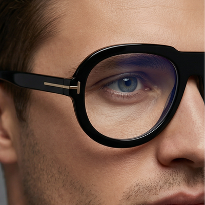 Tom Ford Glasses Frames Men Black Pilot Aviator Blue Light FT5756