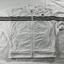 Adidas Full Zip Jacket Girls Medium 10-12 NWT White  Black Style AP4464-w01-YA