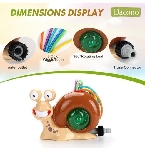 Snail Sprinklers Outdoor Water Toy For Kids & Toddlers Rotating Nozzles Summer - Picture 9 of 10