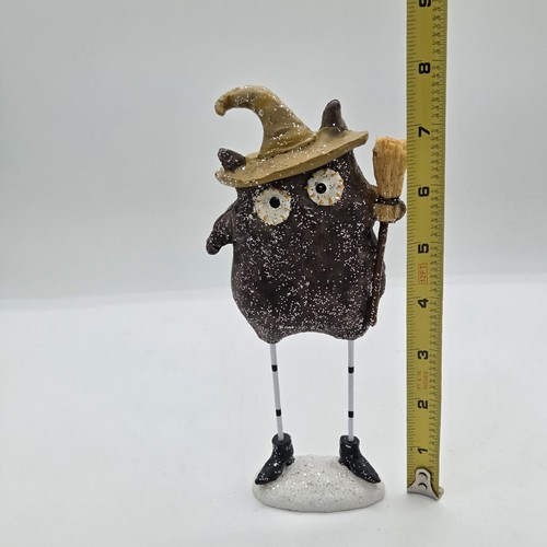 RARO Cubo Flor Caprichoso Búho Bruja Sombrero Escoba Brillo Patas Lápiz 7.5" Difícil de Encontrar - Imagen 4 de 5