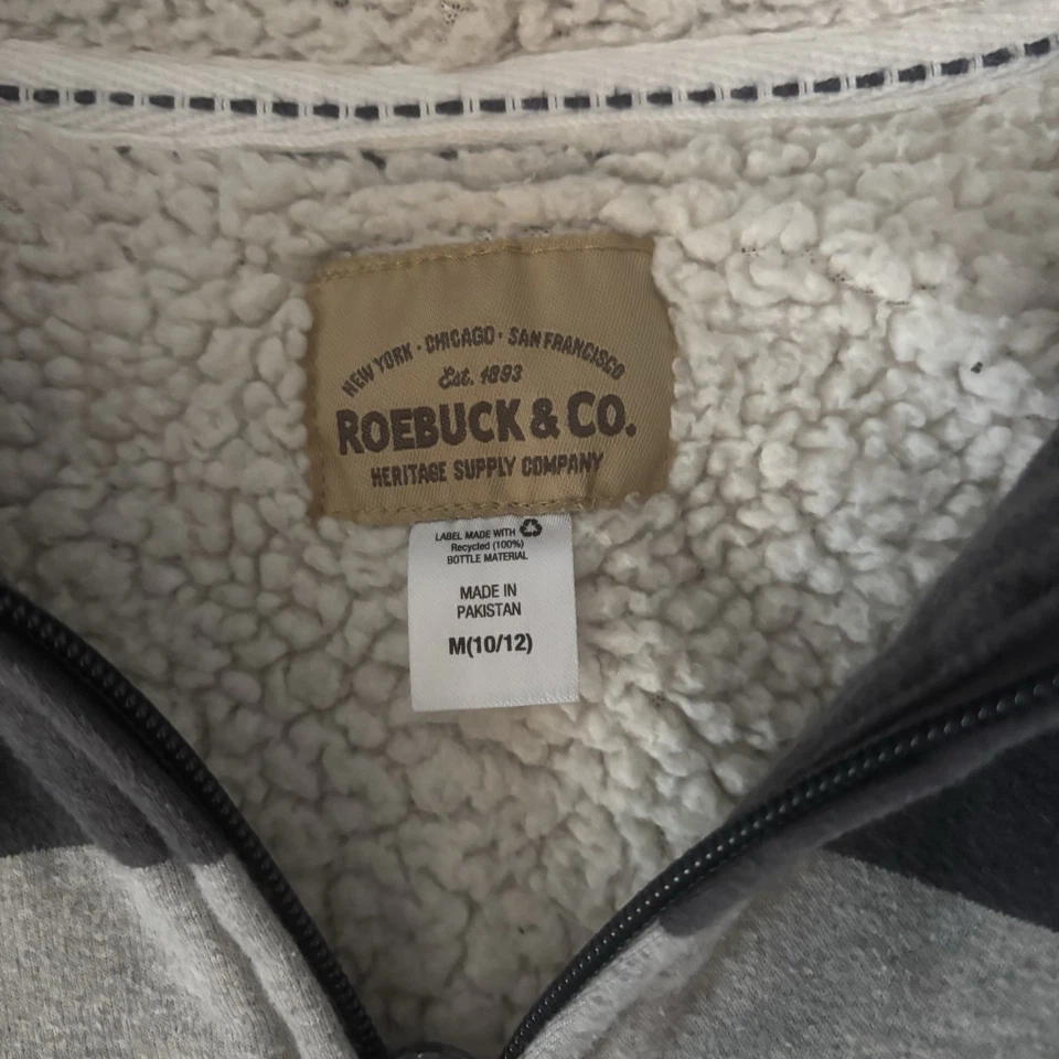 Sears Roebuck & Company Gray Stripe Hoodie Size Medium 10/12 Foto 2 de 4