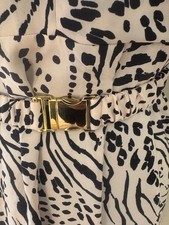 H&M Leopard Print Dress with pockets & Belt beige/black size M