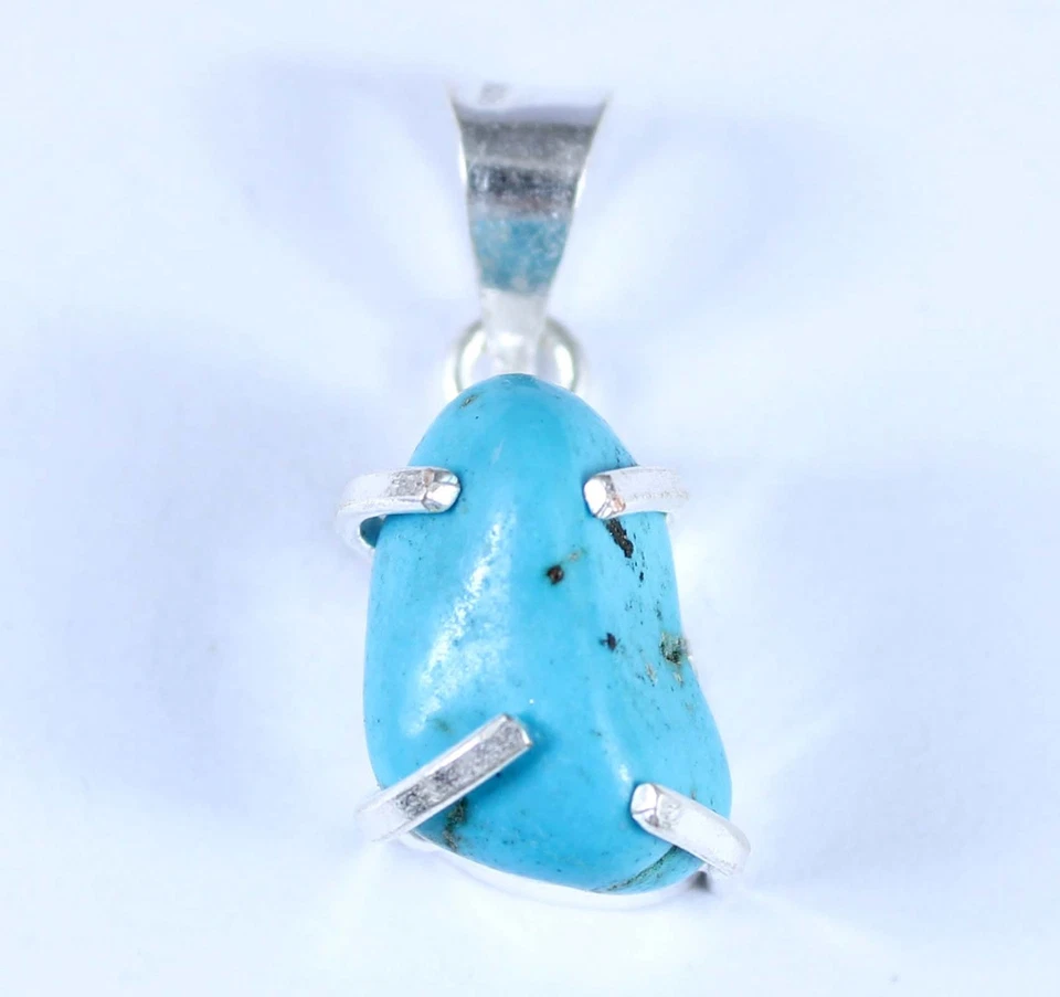 Colgante de piedra preciosa áspera azul natural turquesa 14 x 8 mm certificado 10,15 quilates para hombre Foto 3 de 4