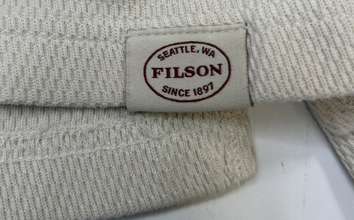 Filson Shirt Mens Large Cream Thermal Base Layer Outdoors Durable Waffle Knit - Picture 4 of 9