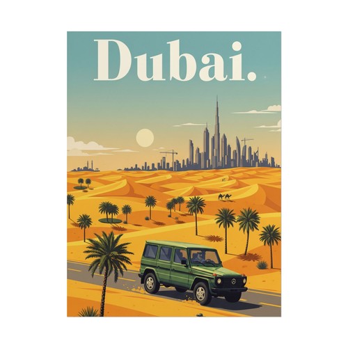 Mercedes-Benz G-Class Dubai Desert Skyline – G-Wagon Retro Travel Poster - Picture 12 of 53