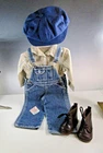 American Girl Kit's Summer Story Hobo Overall Jeans, Shirt, Hat, Boots Outfit