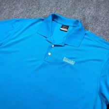 Nike Dri-Fit Golf Polo Shirt Mens XL Blue Short Sleeve Logo Performance Stretch