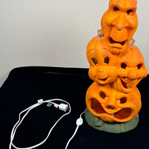 Vintage Casper The Ghost Stacked Pumpkin Foam Mold Light Halloween Decor 19" - Picture 7 of 14
