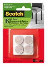 Scotch Round Felt Pads, SP805-NA, 3/4 in, Beige