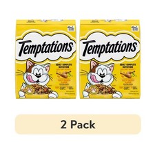 (2 pack) Temptations Adult Dry Cat Food Tasty Chicken Flavor, 13.5 Lb Bag 3.14 per pound