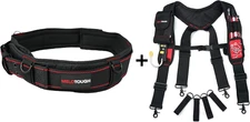 1 PACK Tool Belt with D Ring and Strong Durable Double Metal Roller Buckle,Adjus