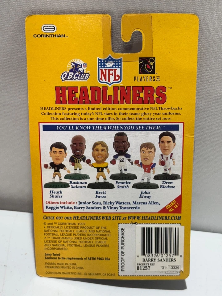 Cabezales de cartel de la NFL Barry Sanders Detroit Lions 1997 edición limitada retroceso Foto 4 de 4