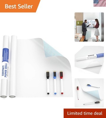 Dry Erase Whiteboard Sticker Wall Decor, 17.7'' X 78.7''6.5 ft Self-Adhesive Wh...