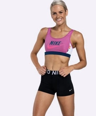 Nike Swoosh  Icon Clash Women s DRI-FIT Training Bra Pink Small No Pads