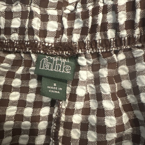 Wild Fable Womens Brown Gingham Adorable Two Piece Crop MTop & Short Set Size S - Picture 3 of 7
