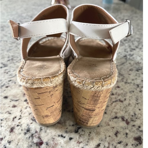 Style & Co White Espadrille Wedge Sandals Ankle Strap Open Toe Women's Size 8M - Picture 4 of 7
