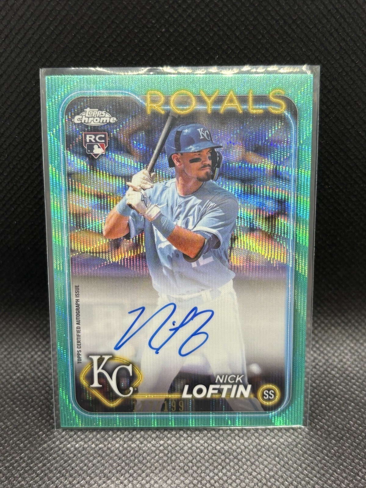 2024 Topps Chrome - Rookie Autographs Nick Loftin #RA-NL Aqua Wave /199