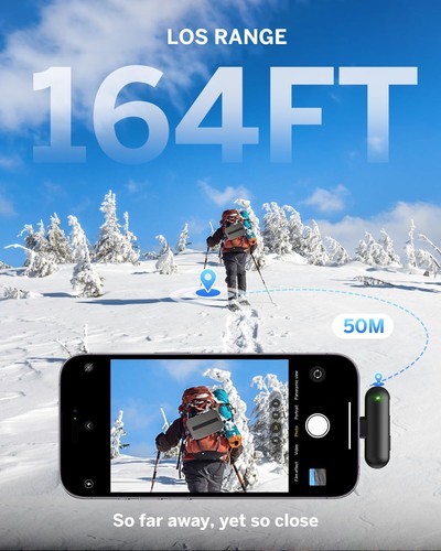 Mini Wireless Microphone for iPhone/Android/PC/Tablets Lapel Mics with USB-C/... - 第 7/9 張圖片