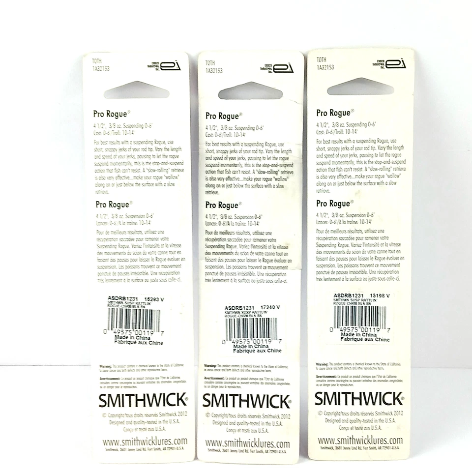 3 подвесные джеркбейт Smithwick Rattling Pro Rogue хром черные 4,5 дюйма и 3/8 унции - Изображение 3 из 4