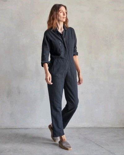 Outerknown STATION Long Sleeve Utility Jumpsuit in Pitch Black Size XS NWT - Picture 10 of 10