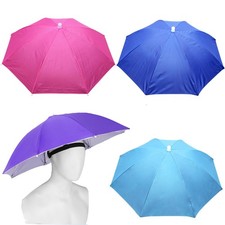 4 Pack Folding Waterproof Umbrella Hats for Adults - Hands-Free Head Umbrella...