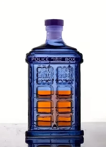 Blue Police Public Call Box Glass Decanter 15cm TARDIS Style Bar Bottle UK Stock - Image 2 of 4