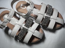 White Bebe Sandals with Rhinestones