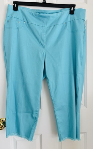 RUBY RD. WOMENS PANTS CAPRI SPRING OASIS SIZE 20W ELASTIC WAISTBAND PULLON DEMIN - Picture 1 of 10