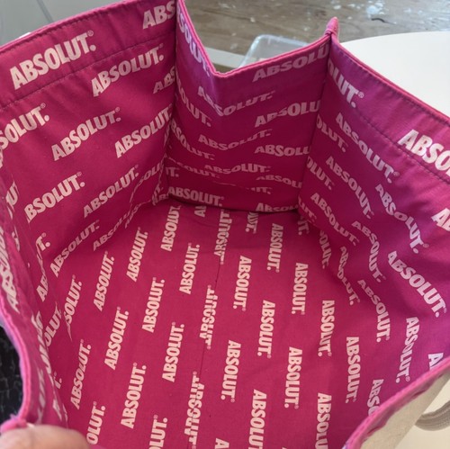 Absolut Vodka Pink Canvas Promo Beach Tote Bag Swag Large EUC - Picture 8 of 9