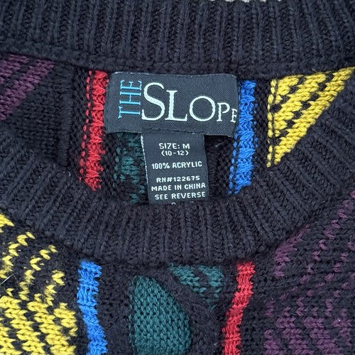 Suéter Estilo Coogi The Slope Jóvenes Niños Mediano (10-12) Colorido Rayas Retro - Imagen 4 de 7